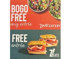 Z!Eats - 1 Free entrée Card and one BOGO Free Any entrée Card